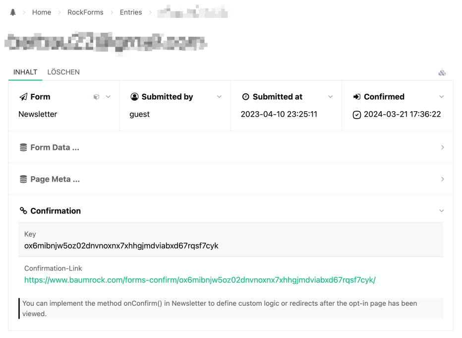 RockForms - Opt-In / Confirmation
