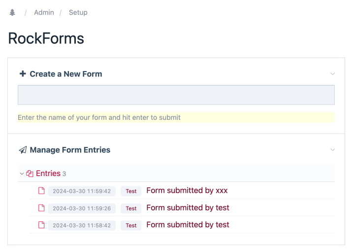 RockForms - Creating Forms